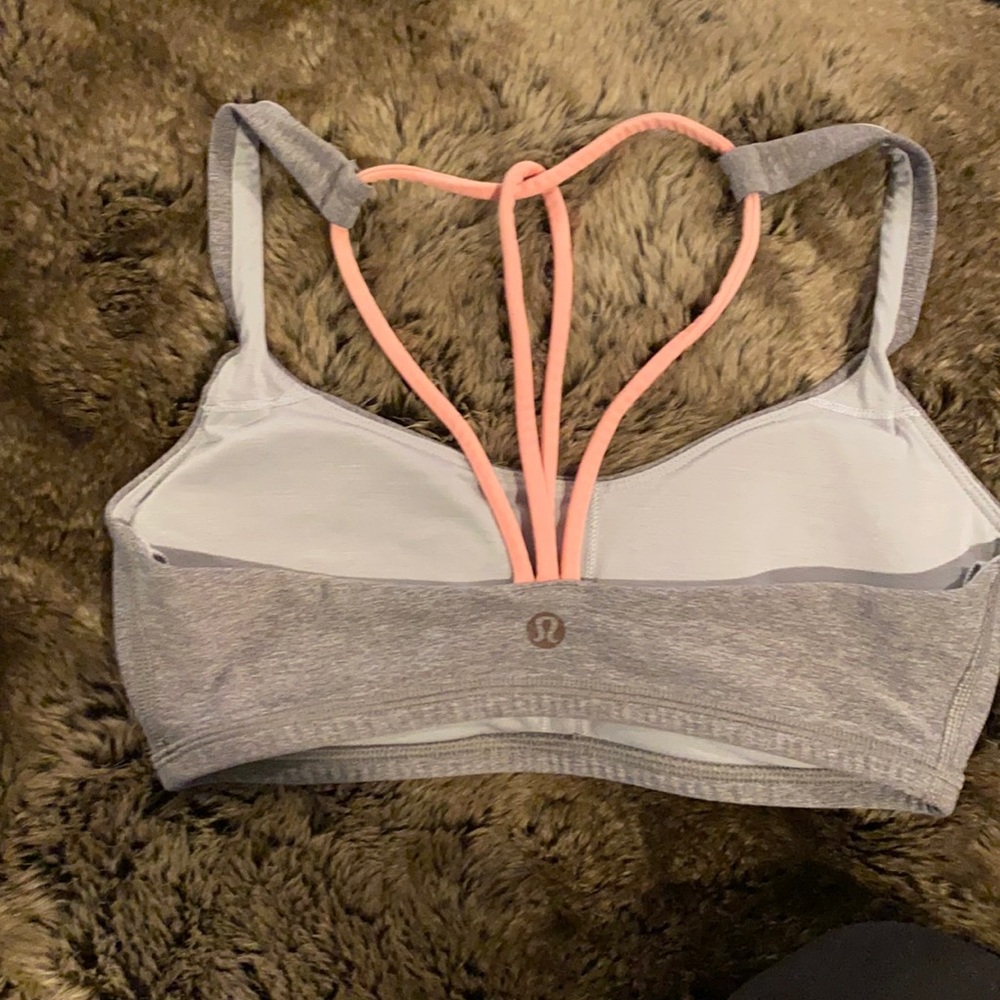Lululemon - Size 4 Bra - Light Gray w/peach